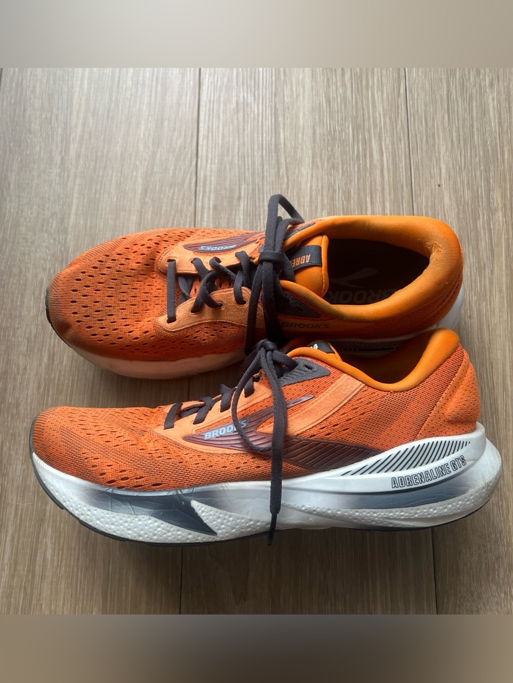 Brooks Adrenaline 24 Shoes Mens 9 M Running Sneakers Orange Black Athletic - Picture 1 of 7